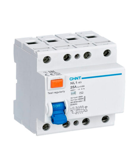 NL1-63-30MA Interruptor Diferencial Inmunizado NL1-63 4P 25A ,300mA ,Tipo A ,Chint