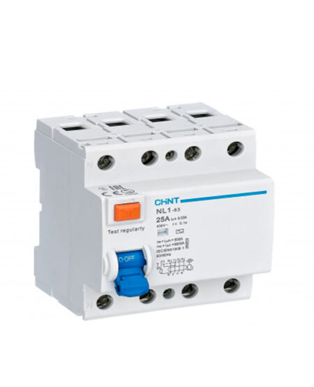 NL1-63 30 MA Interruptor Diferencial SUPERInmunizado NL1-63 4P 25A ,300mA ,Tipo A ,Chint