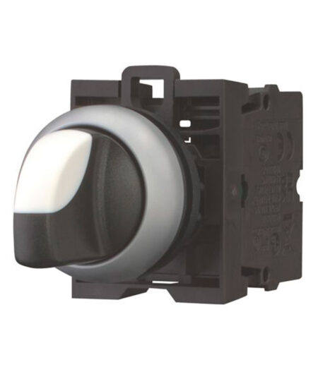 Eaton Moeller® series M22 Selector switch, RMQ-Titan, With thumb-grip, maintained, 2 positions, 1 N/O, Bezel: titanium