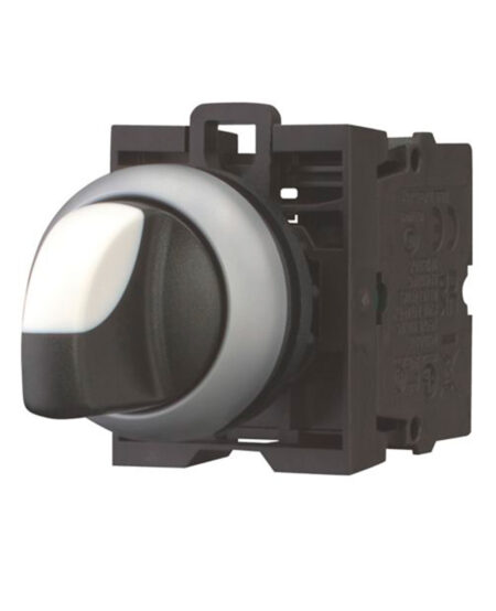 Eaton Moeller® series M22 Selector switch, RMQ-Titan, With thumb-grip, maintained, 3 positions, 2 N/O, Bezel: titanium