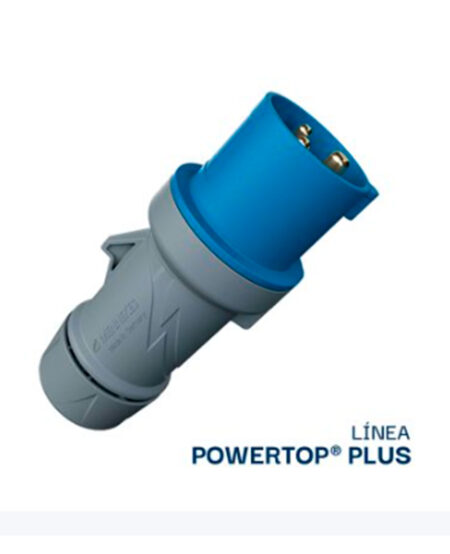 ENCHUFE 16AMP 2P+T 250V AZUL 6H IP44 POWERTOP PLUS