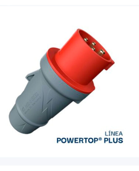 ENCHUFE 16AMP 3P+T 415V ROJO 6H IP44 POWERTOP PLUS