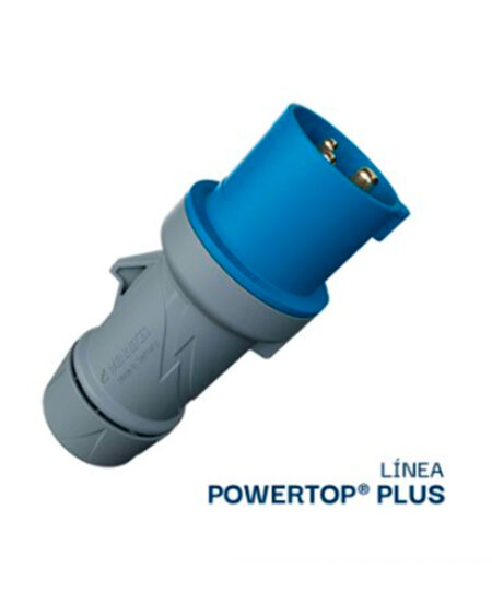 ENCHUFE 32AMP 2P+T 250V AZUL 6H IP44 POWERTOP PLUS