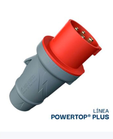 ENCHUFE 32AMP 3P+T 415V ROJO 6H IP44 POWETOP PLUS