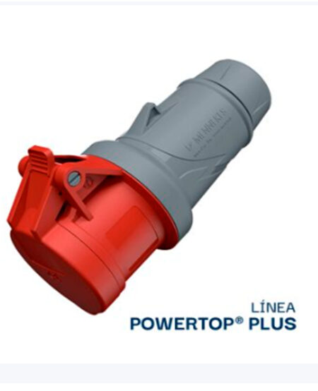 TOMA AEREO 16AMP 3P+T 415V ROJO 6H IP44 POWERTOP PLUS