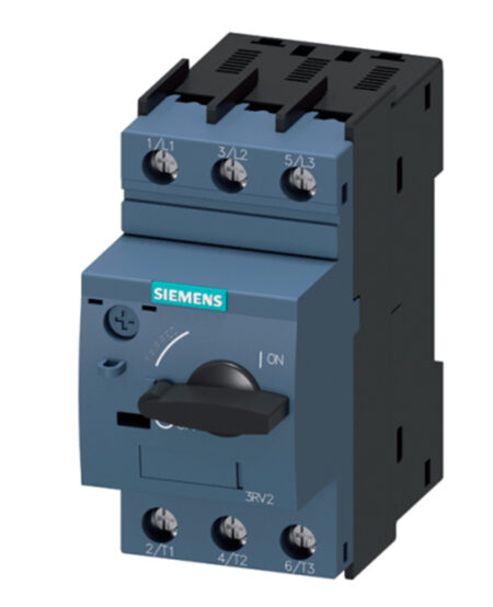 (GUARDAMOTOR) Interruptor automático tamaño S00 para protección de motores, CLASE 10
Disparador por sobrecarga con retardo según intensidad 0,28...0,4 A Disparador
de cortocircuito 5,2 A borne de tornillo poder de corte estándar