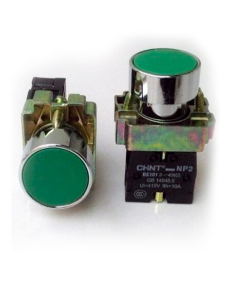 NP2-BA Pulsador Metal Negro Ø22Mm 1Na VERDE