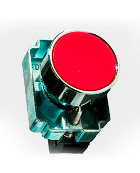 NP2-BA Pulsador Metal Negro Ø22Mm 1NC ROJO