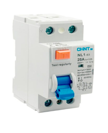 NL1-63-30MA Interruptor Diferencial Inmunizado NL1-63 2P 63A ,300mA ,Tipo A,Chint