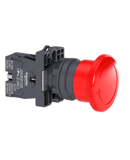 Parada de emergenciarojo Ø22 sin gatillo - desbloqueo giratorio 1NC